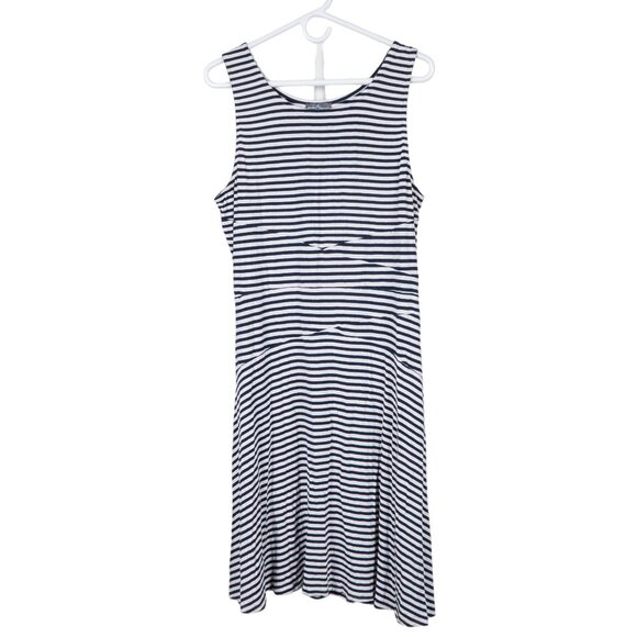Market & Spruce Dresses & Skirts - Market & Spruce Summer Dress XL Womens Striped White Blue Diagonals Sleeveless